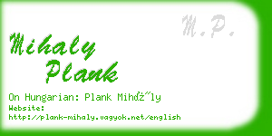 mihaly plank business card